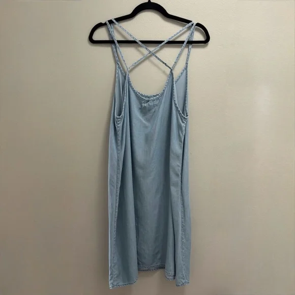 Twik Simons Light Denim Tank Dress Size L Racerback A-Line Knee Length - Picture 9 of 11